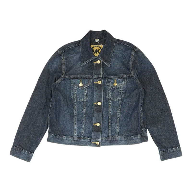 Blue Solid Denim Jacket