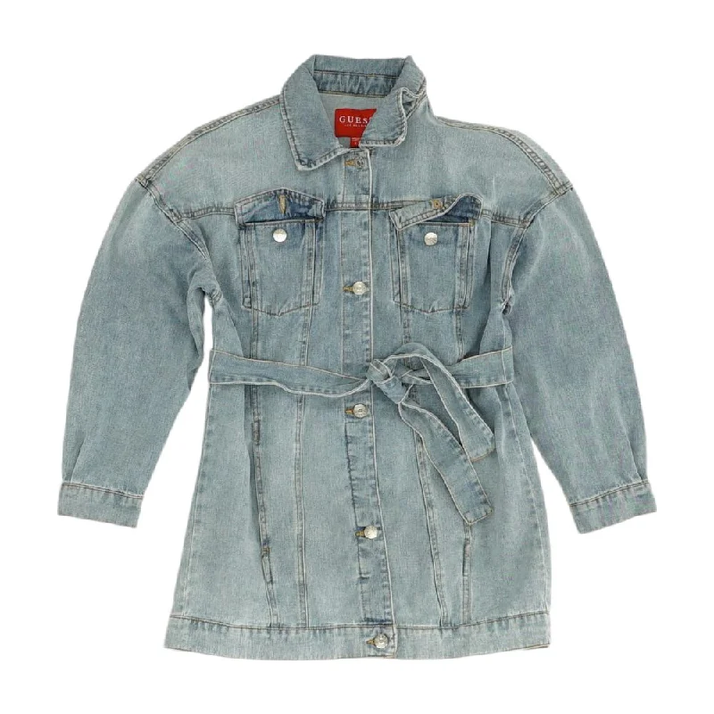 Blue Solid Denim Jacket