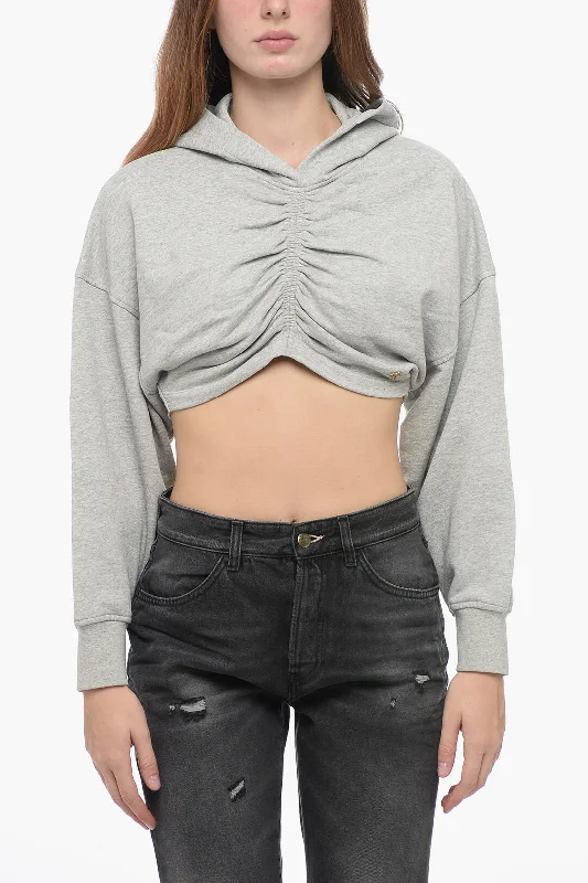 Palm Angels Cotton Cropped Hoodie