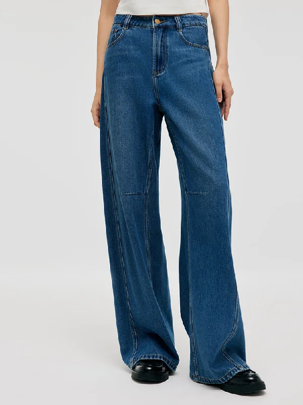 Denim Mid-Rise Women Baggy Jeans