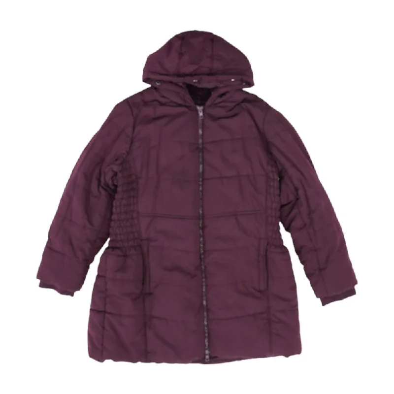 Burgundy Solid Puffer Coat