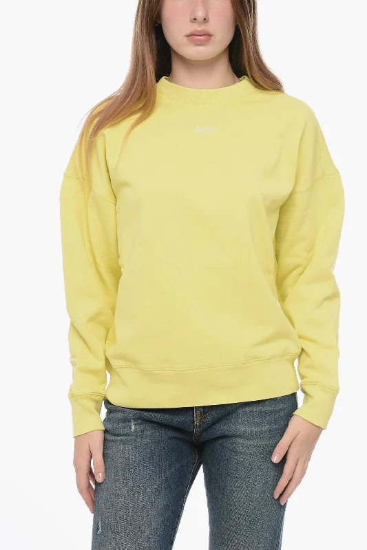 Autry Solid Color Crew-neck Sweatshirt with Contrasting Logo