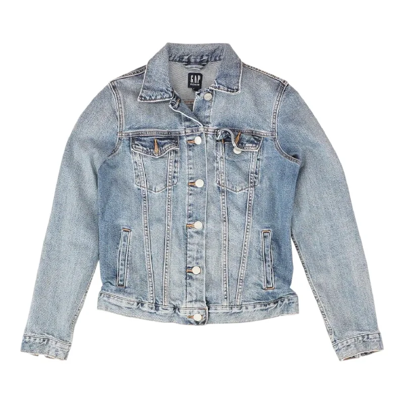 Blue Solid Denim Jacket