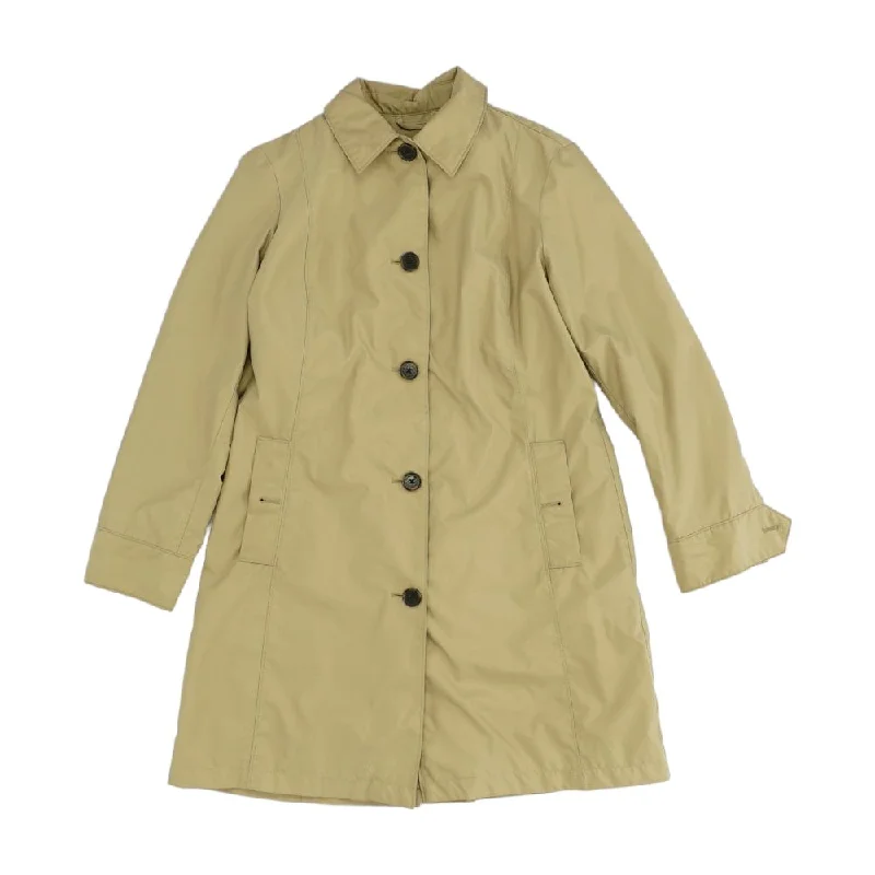 Beige Solid Topcoat Coat