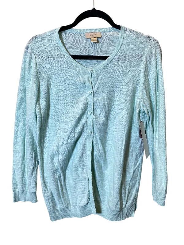 Sweater Cardigan By Loft In Aqua, Size: M