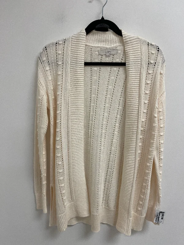 Cardigan By Loft In Cream, Size: Xs