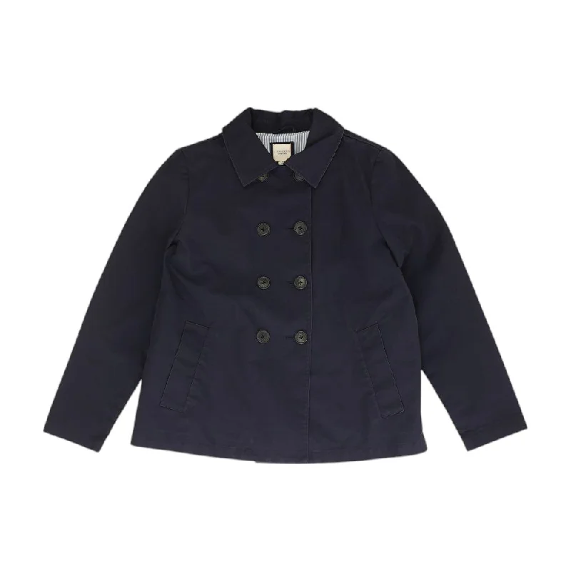 Navy Solid Peacoat Jacket