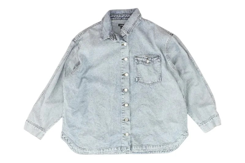 Blue Solid Denim Jacket