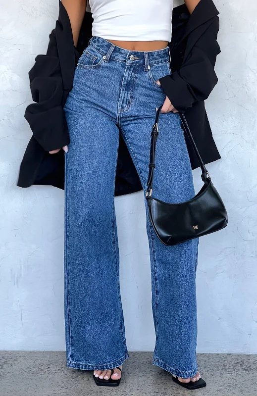 Lola High Rise Wide Leg Jeans True Blue