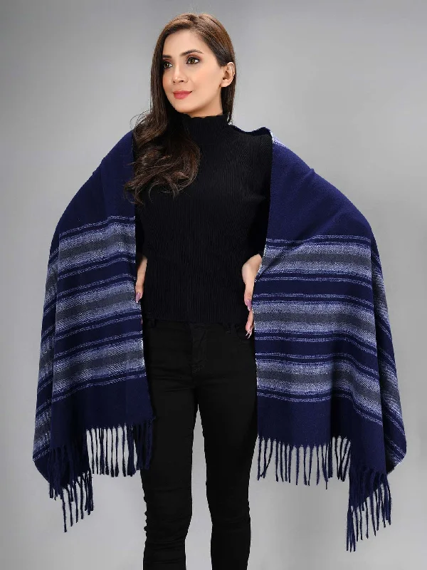 Striped Shawl - Blue