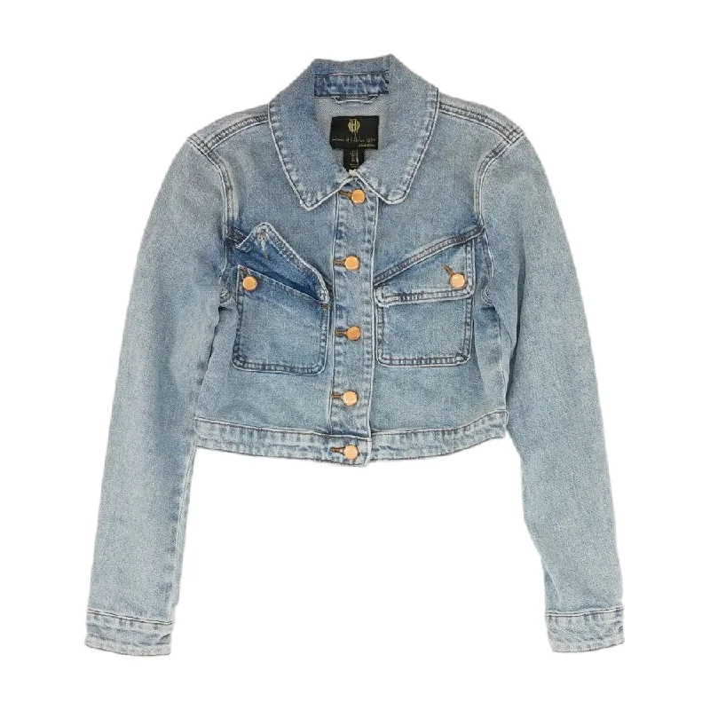 Blue Solid Denim Jacket