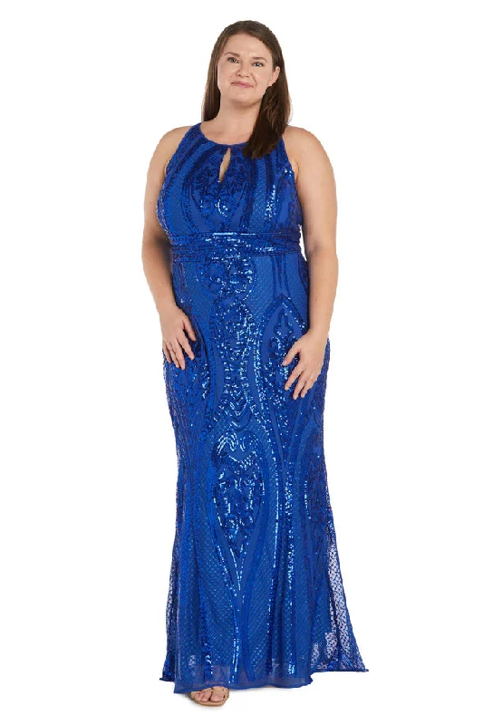 R&M Richards 7423W Long Sequin Plus Size Formal Dress