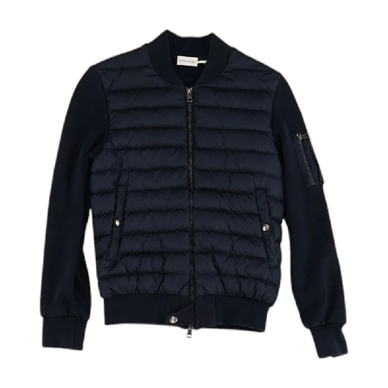 Maglia Padded Cotton Zip-Up Cardigan in Navy