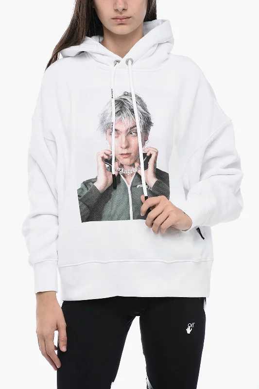 Palm Angels DAVID SIMS Brushed Cotton Printed Hoodie