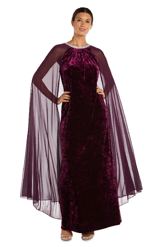 R&M Richards 2658 Long Formal Mother of the Bride Cape Dress