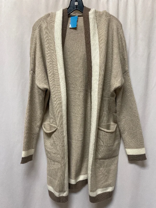 Cardigan By Clothes Mentor In Tan, Size: L