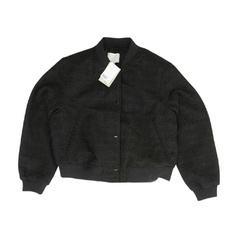 Black Solid Bomber Jacket