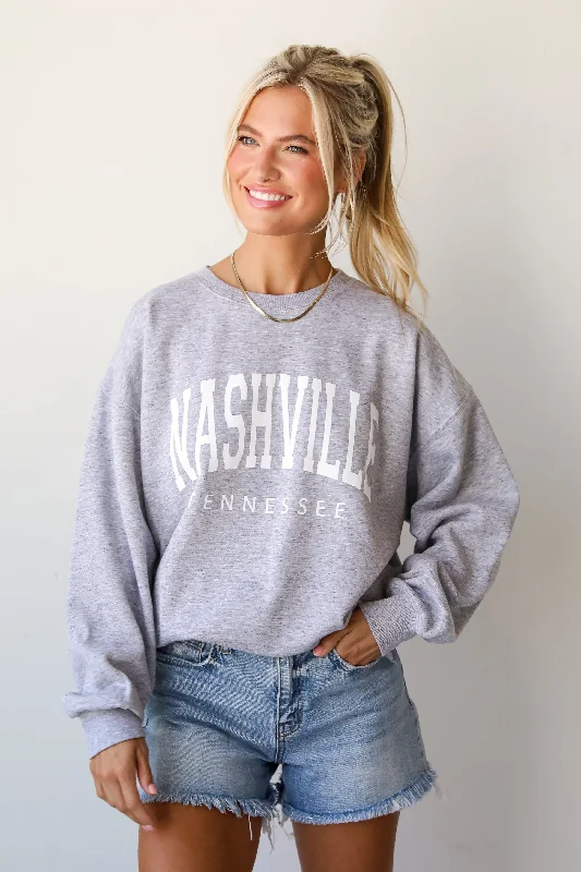 Light Heather Grey Nashville Tennessee Sweatshirt