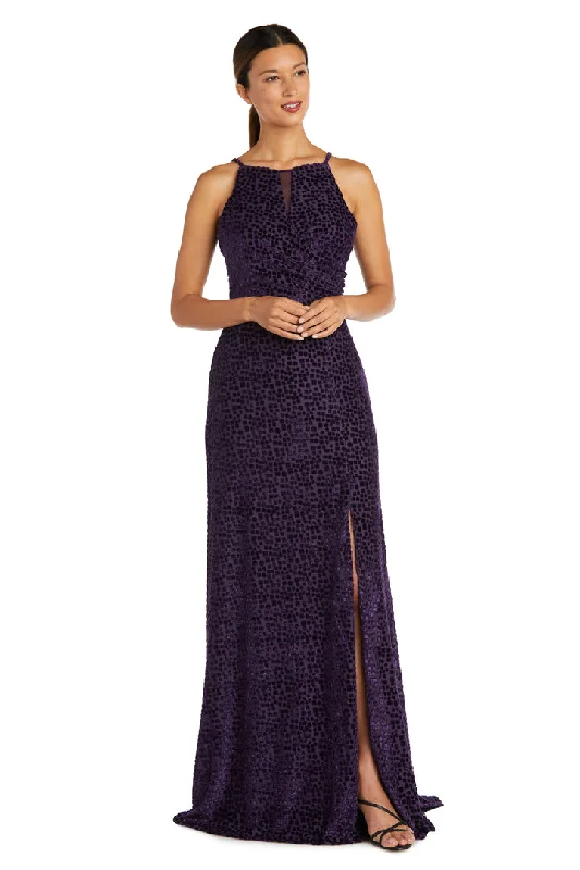 Nightway 22099 Long Evening Formal Halter Dress