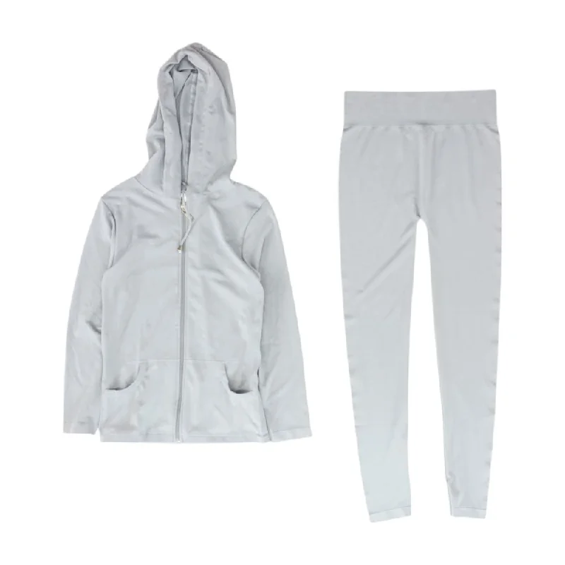 Gray Solid Lightweight Jacket and Pant Set