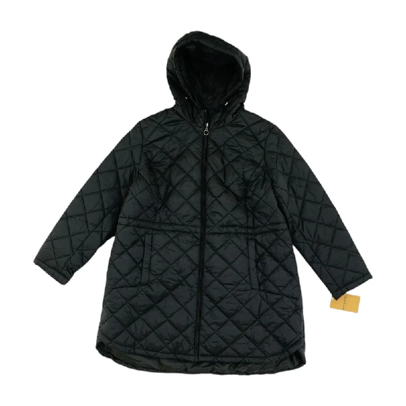 Black Solid Puffer Coat