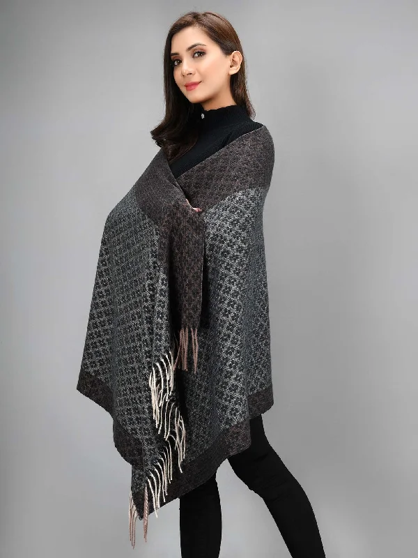 Patterened Shawl-Black