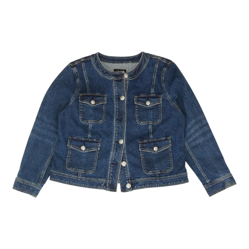 Blue Solid Denim Jacket