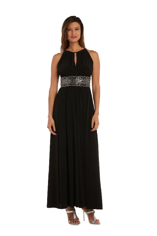 R&M Richards 3578 Long Formal Halter Evening Dress