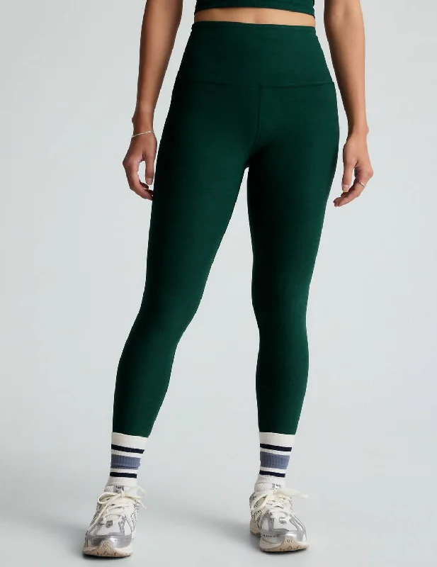 Spacedye Caught In The Midi Legging In Dark Spruce Green Heather