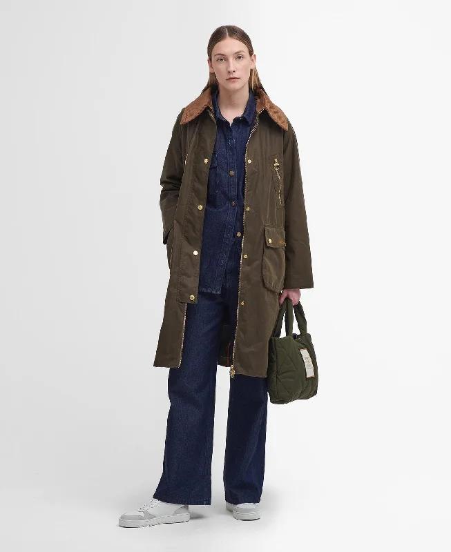 Barbour Womens Ebberston wax coat - Beech