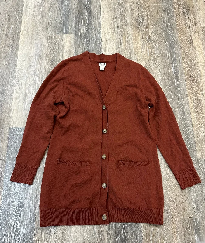 Sweater Cardigan By Duluth Trading In Orange, Size: L