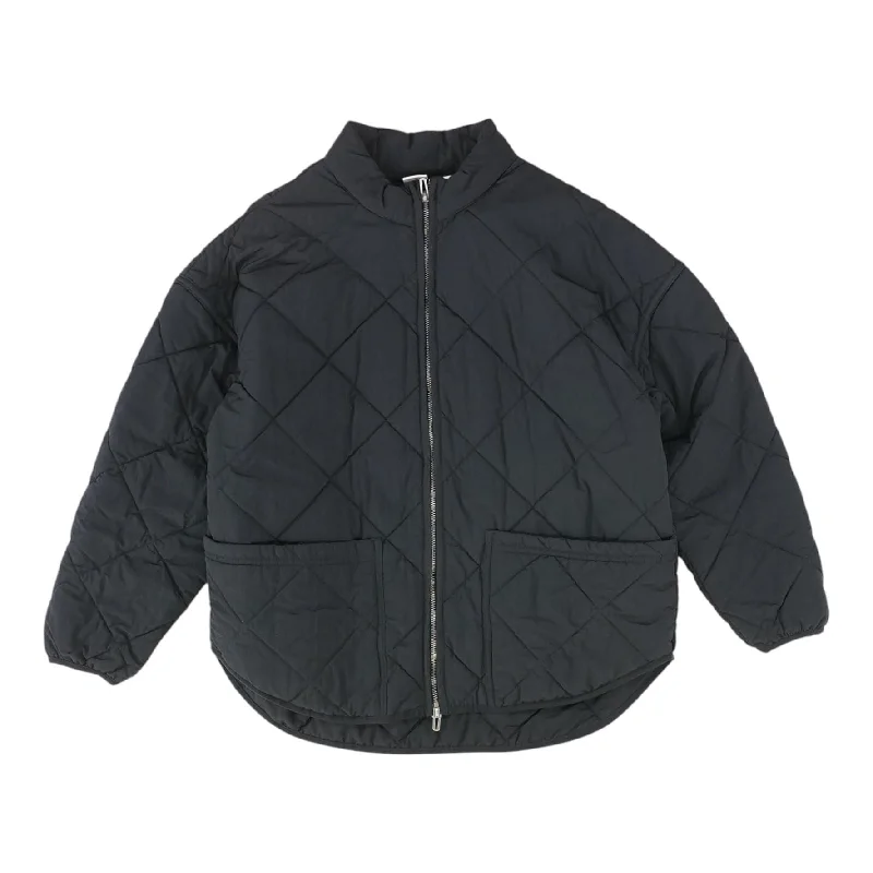 Black Solid Puffer Jacket