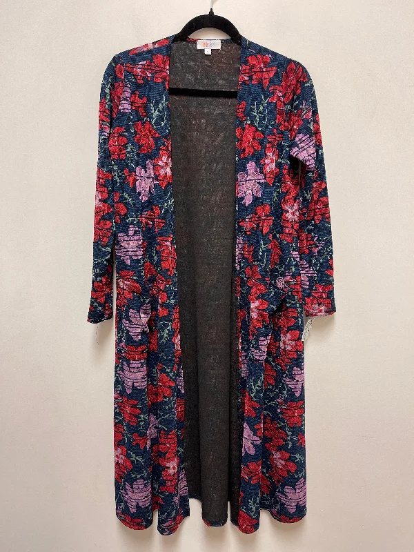 Sweater Cardigan By Lularoe In Floral Print, Size: S