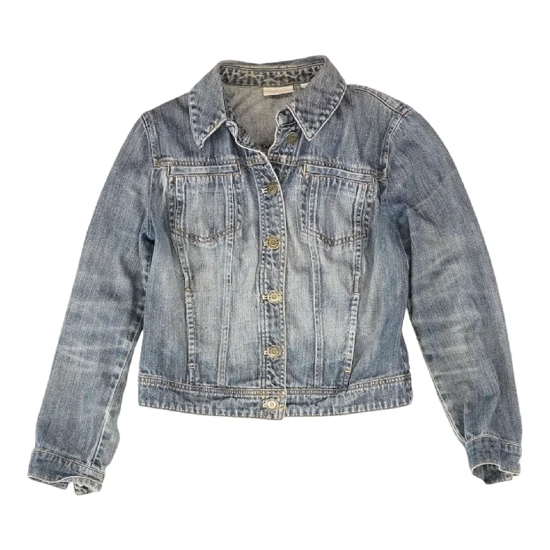 Blue Solid Denim Jacket