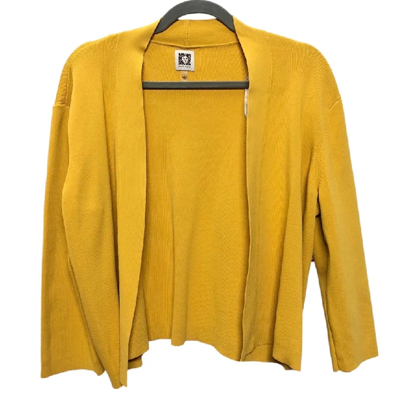 Cardigan By Anne Klein In Yellow, Size: L