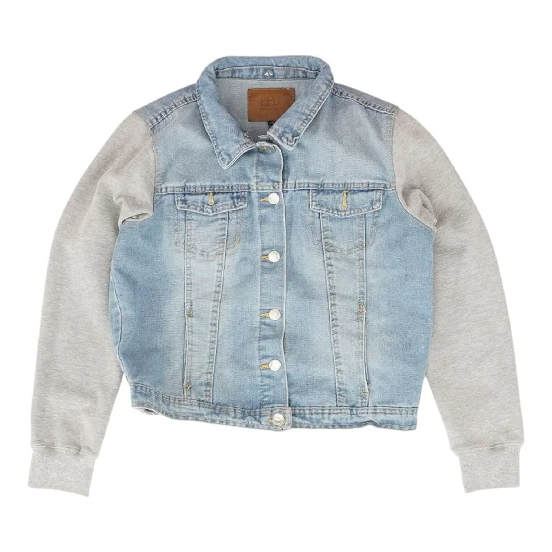 Blue Solid Denim Jacket