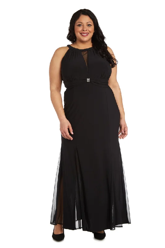 Nightway 22023W Long Halter Formal Plus Size Evening Dress