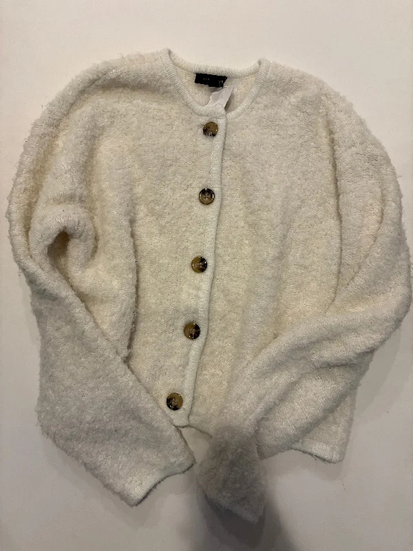 Sweater Cardigan By Ann Taylor In Cream, Size: S