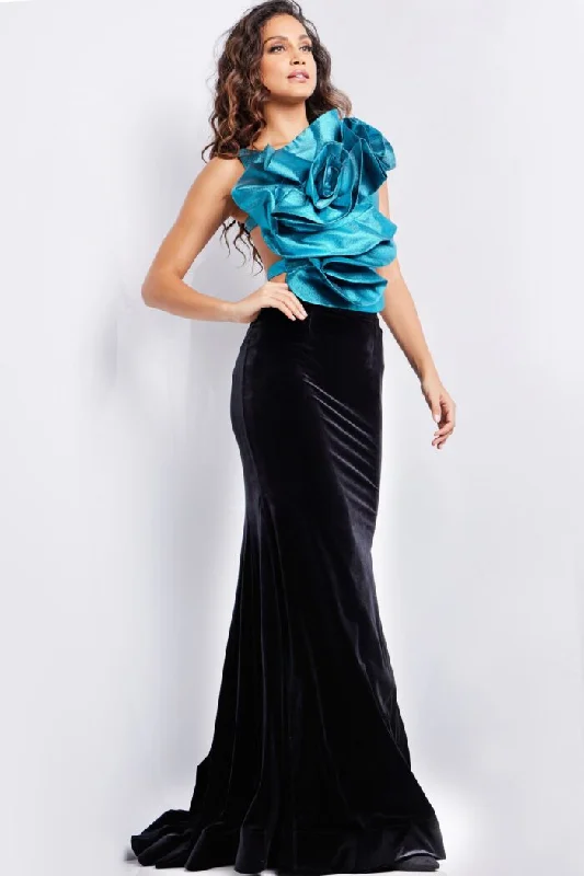 Jovani 37363 Long Mermaid Velvet Fomal Prom Dress