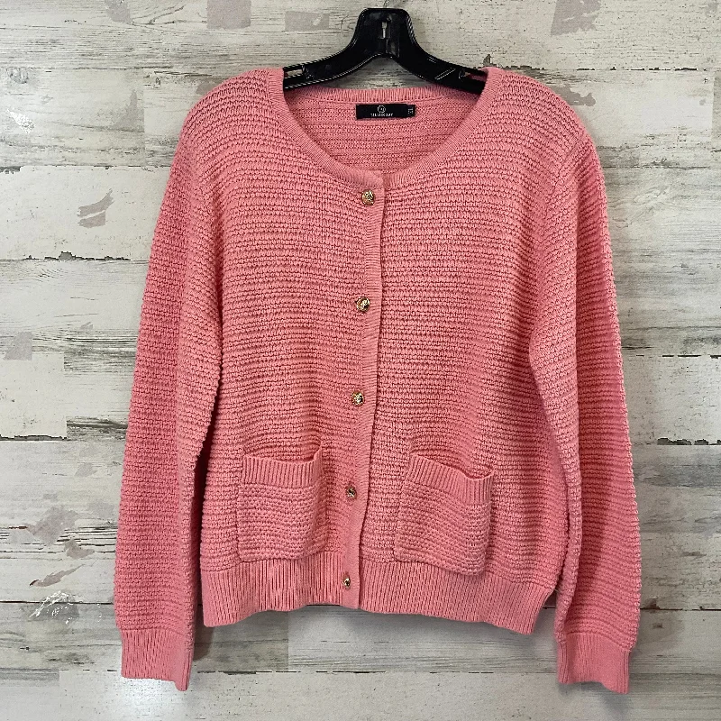 Sweater Cardigan By LILLSORY In Pink, Size: Xl