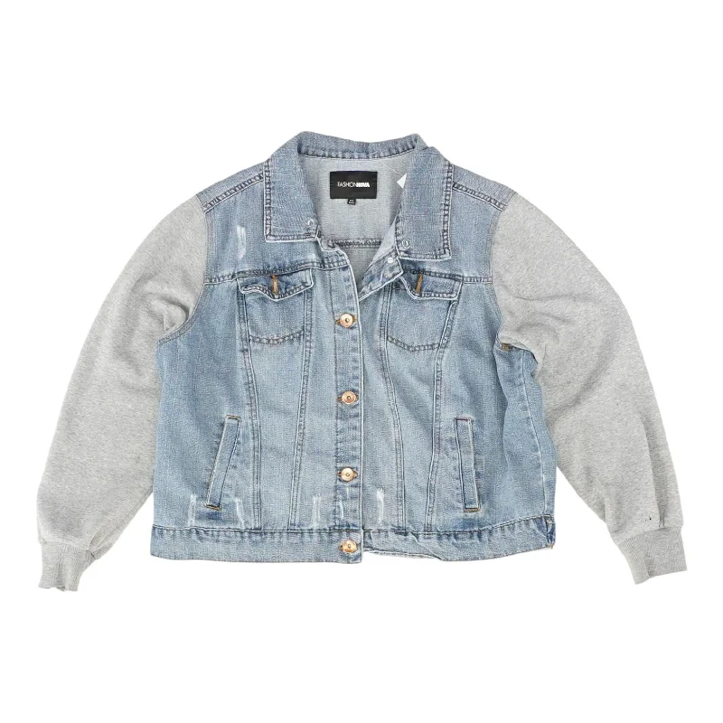 Blue Solid Denim Jacket