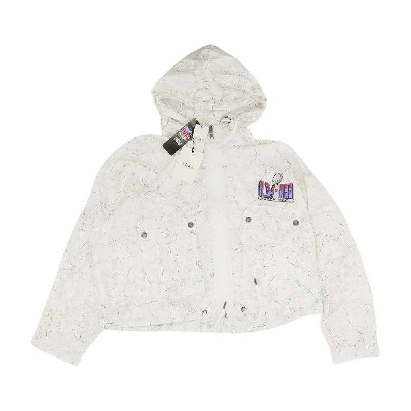 White Graphic Rain Jacket