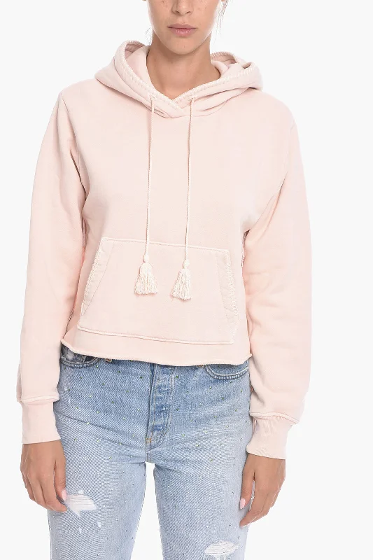 Amiri Cropped Fit Fringed Hoodie