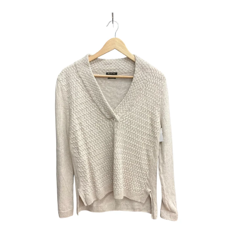 Sweater Cardigan Cashmere By Massimo Dutti In Beige, Size: L