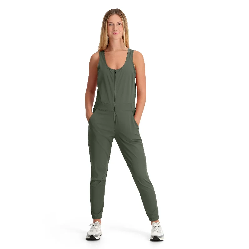 Womens Shift Jumpsuit - Thyme Green