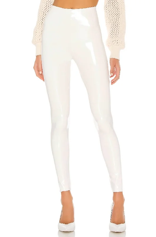 Perfect Faux Patent Leather Legging In White