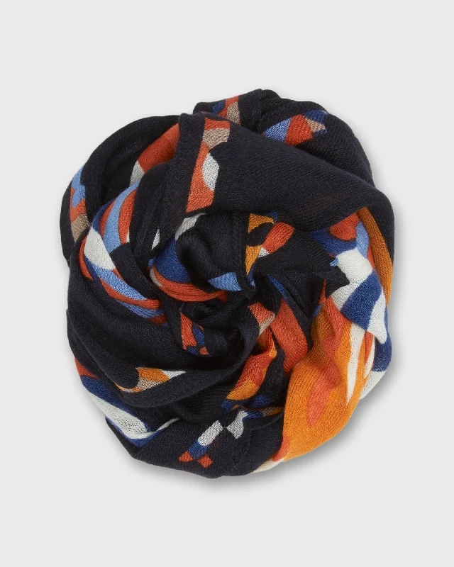 Jean Lou Square Scarf in Navy