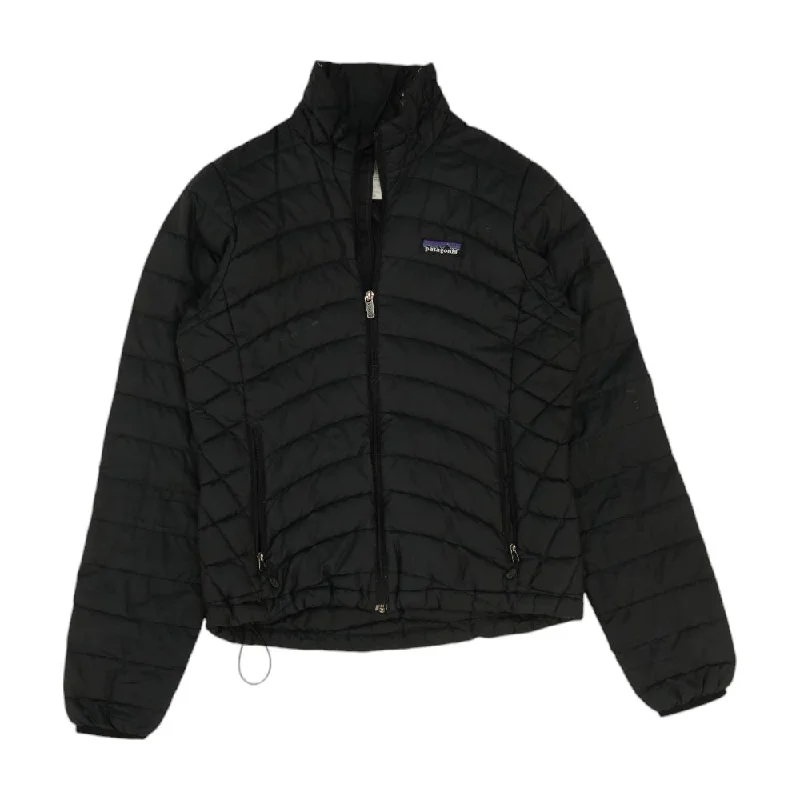 Black Solid Puffer Jacket