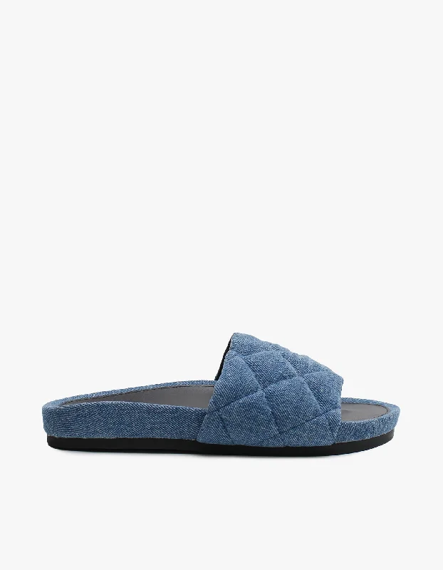 La Tribe X Superette Denim Slide - Mid Blue