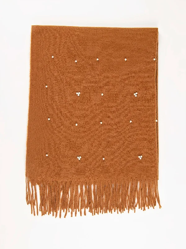 Pearl Embellished Woolen Shawl